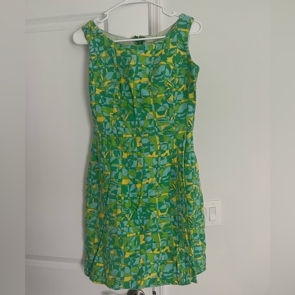 Vintage bright green and yellow dress